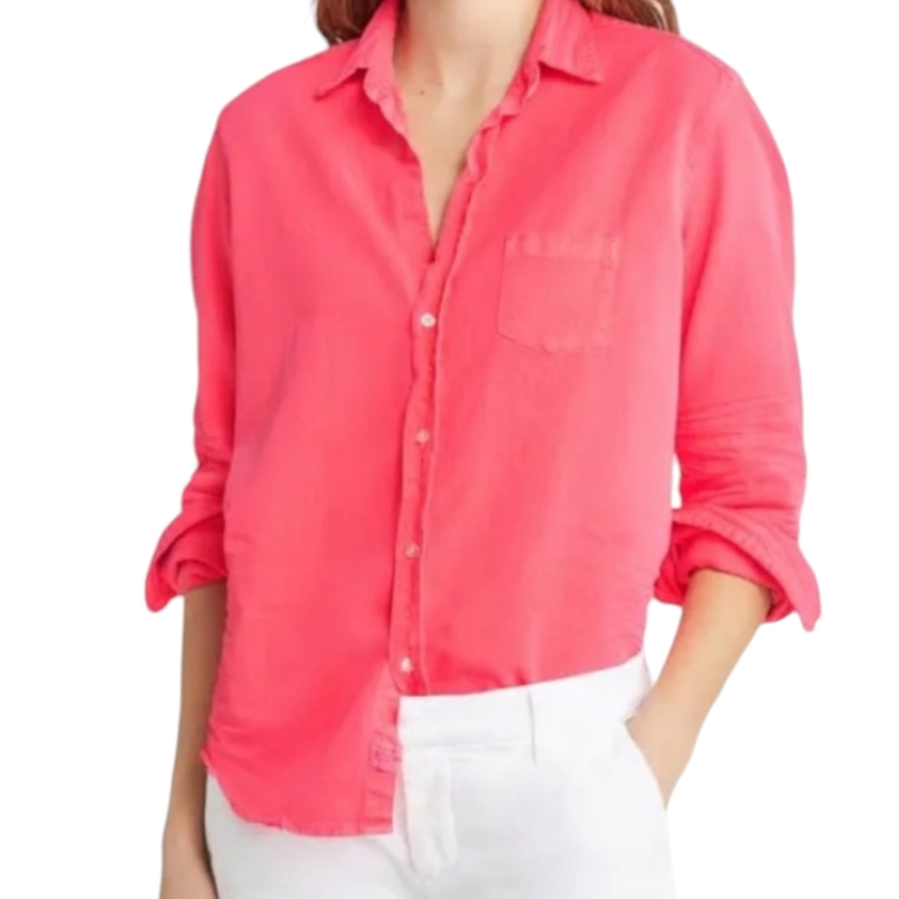 Frank & Eileen BARRY Women's Long Sleeve Hot Pink Button Up Shirt Size L